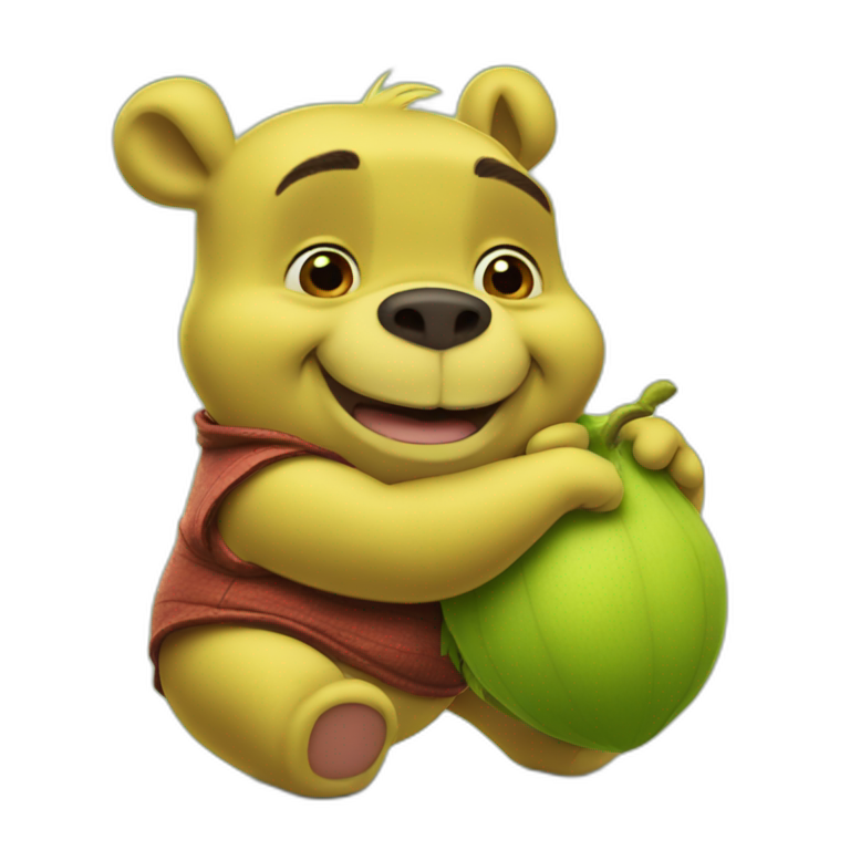 Winnie the Pooh as Shrek emoji