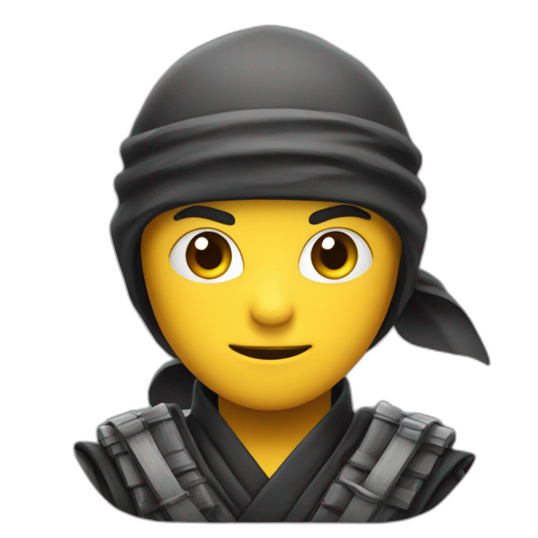 ninja with a sign saying «lapshu» emoji