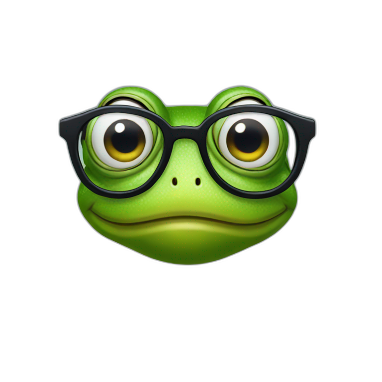 frog wearing glasses emoji
