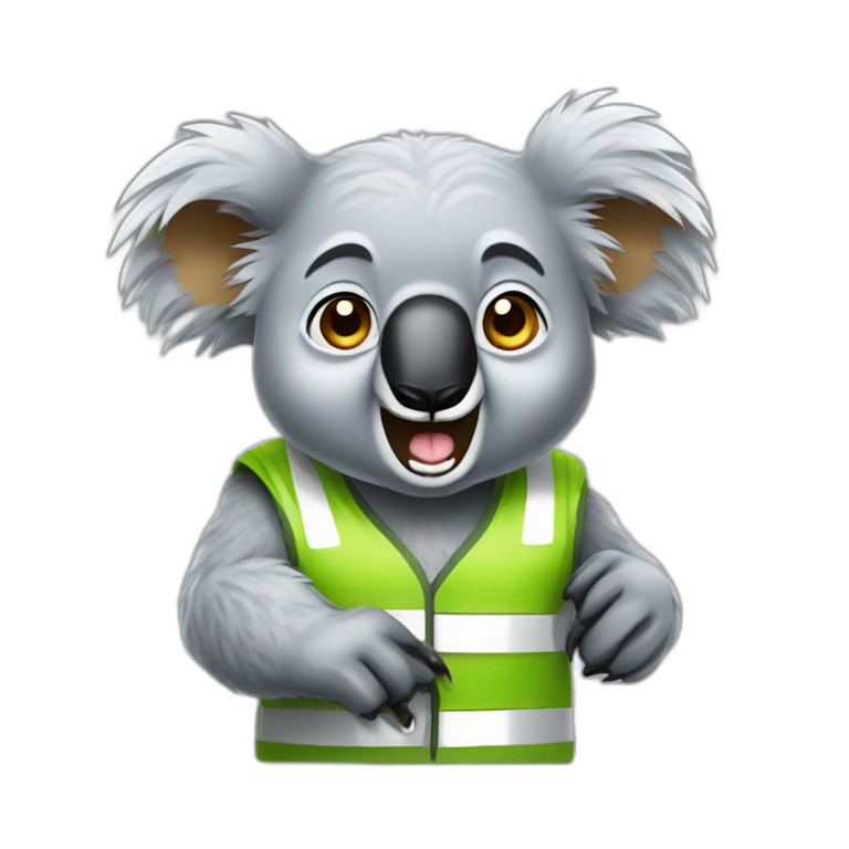 angry koala at work emoji