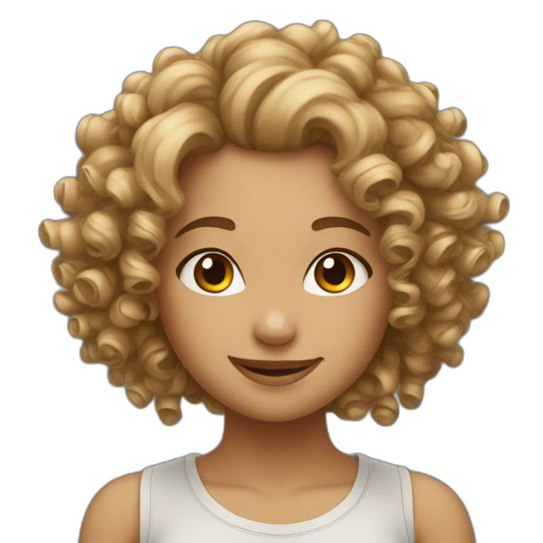 satisfaction girl curly haired emoji