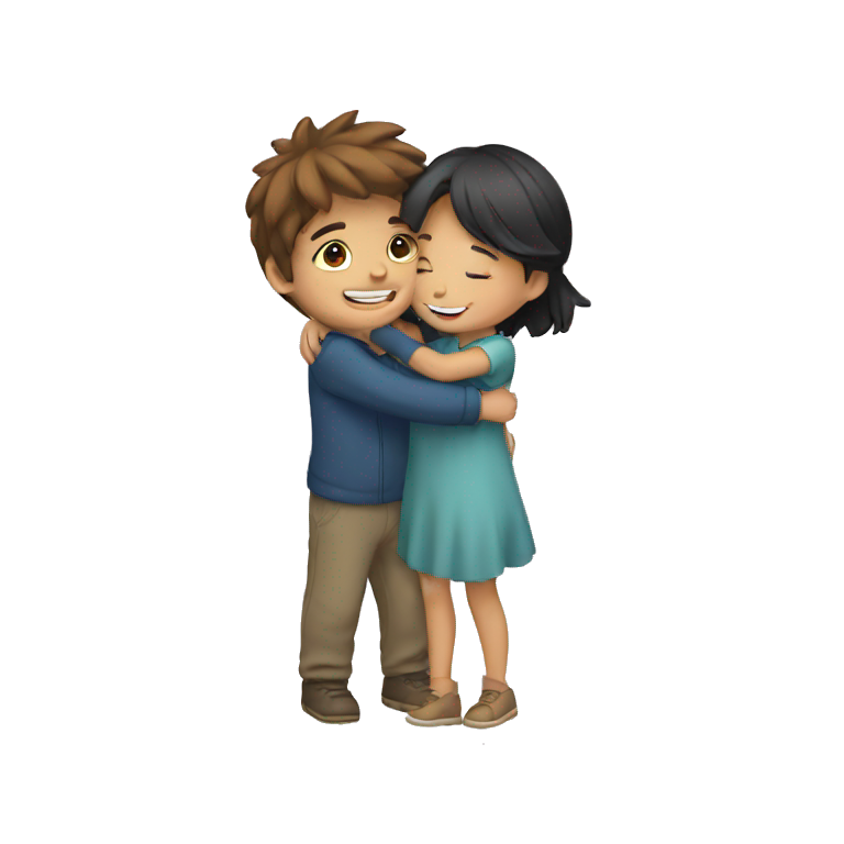 girl and boy hugging emoji