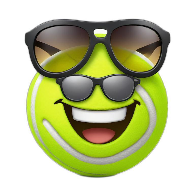 tennis ball in sunglasses smiling emoji