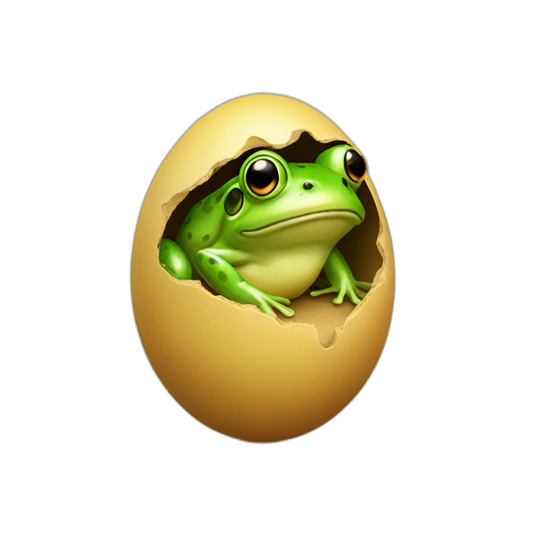 Frog in egg emoji