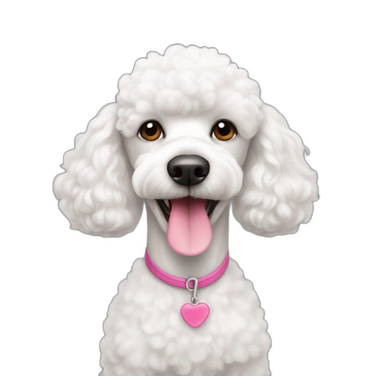 White poodle with pink nose emoji