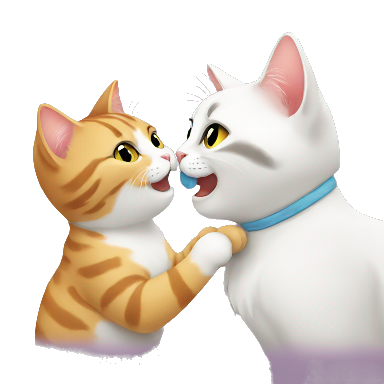 Cat kisses cat emoji