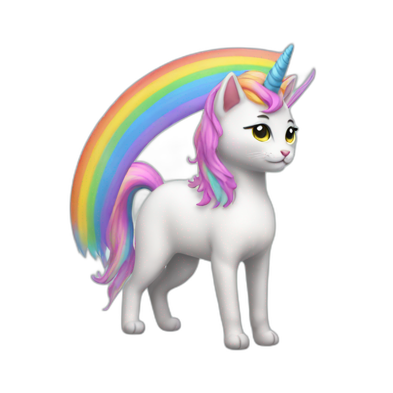 Rainbow cat unicorn happy emoji