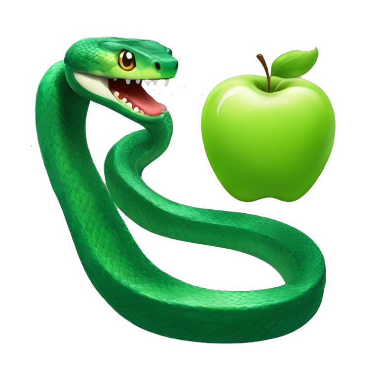 snake with apple emoji
