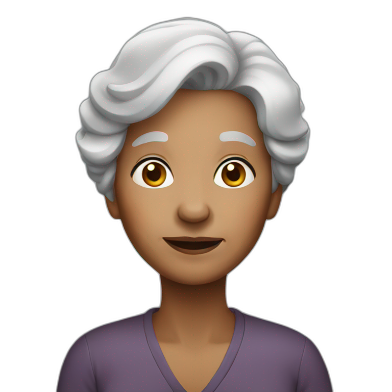 Old woman grey hair emoji