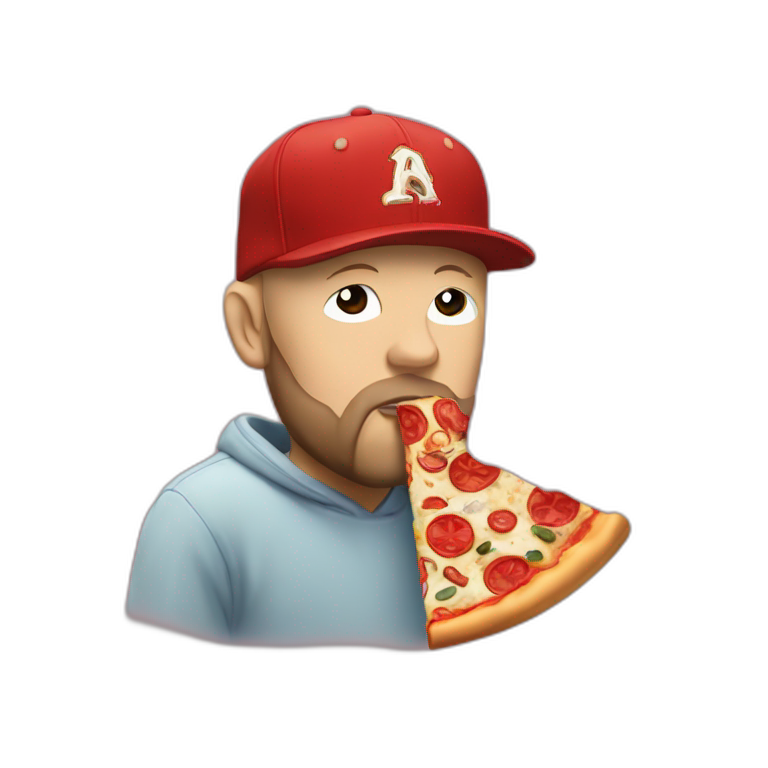 Fred Durst eating a slice of pizza emoji