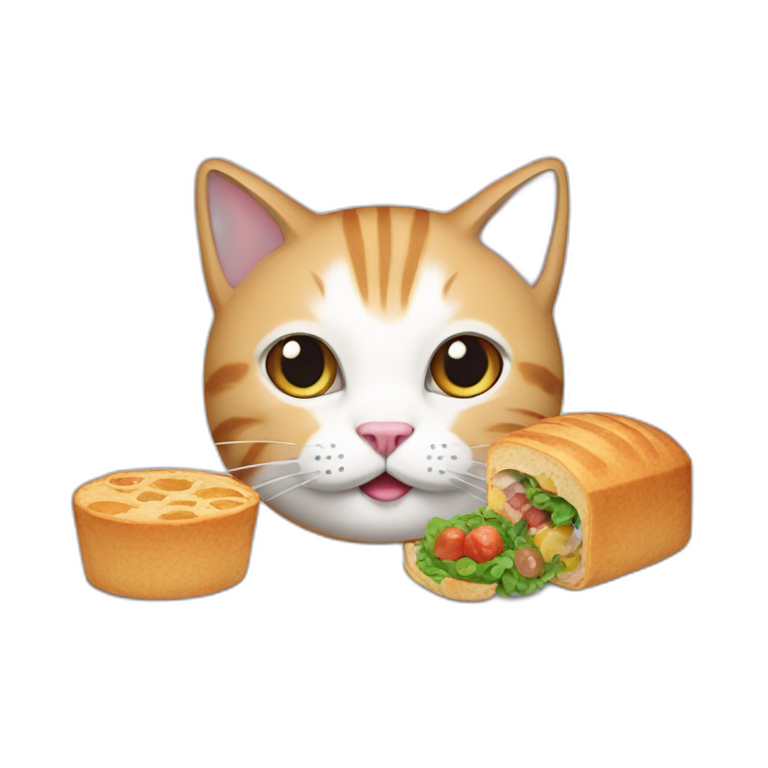 Cat with food emoji