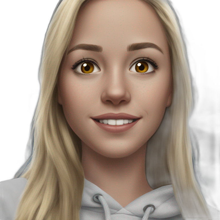 blonde girl hoodie portrait emoji