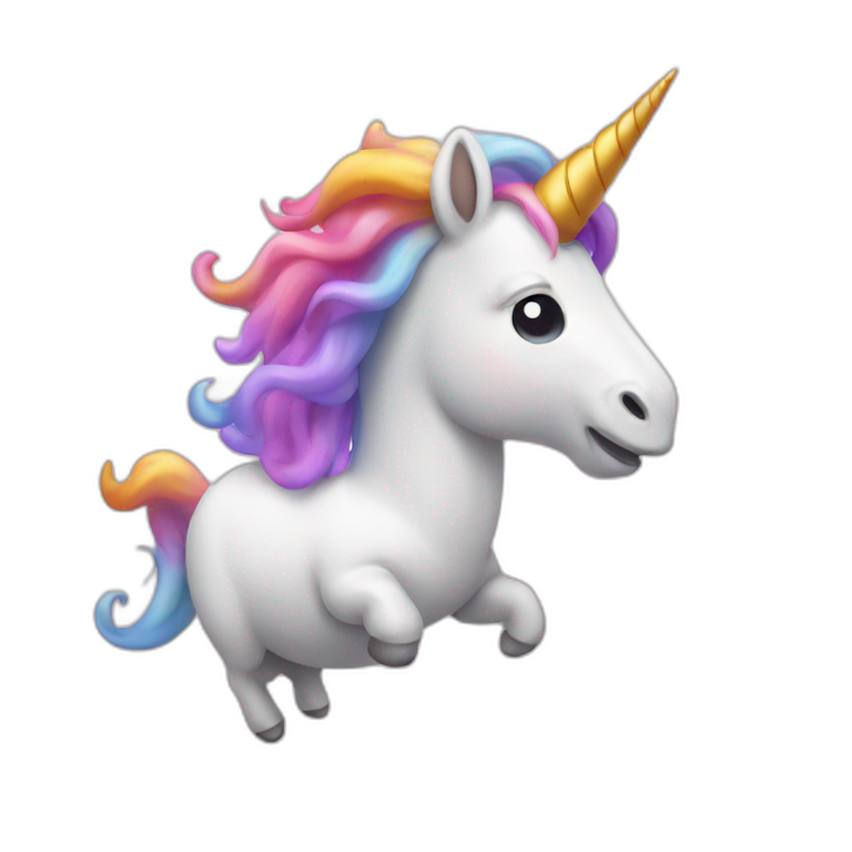 Unicorn farting emoji