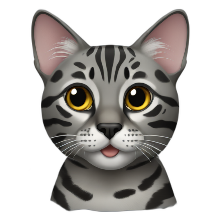 Black and Grey bengal cat emoji