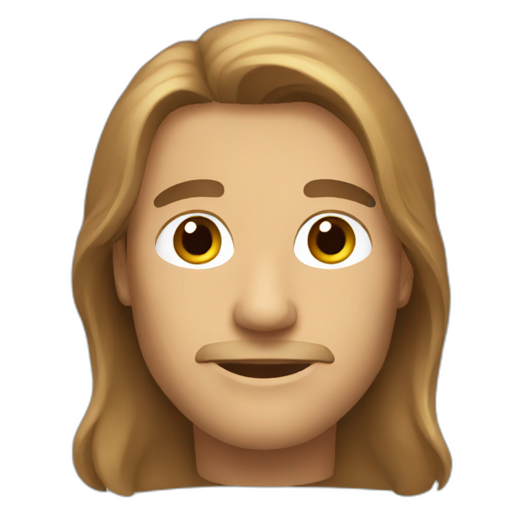 man with long brown hair emoji