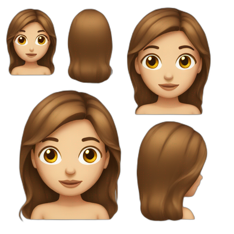 Girl long brown hair emoji