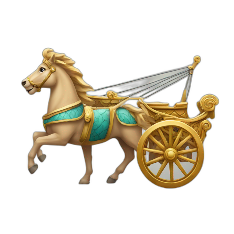a chariot with the face of Poseidon emoji