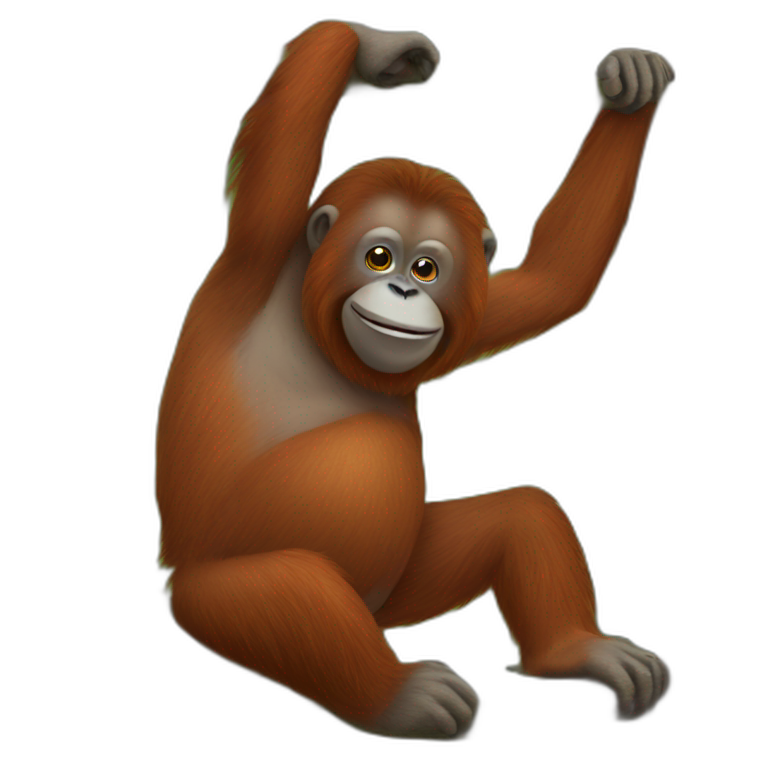 Friendly orangutan emoji