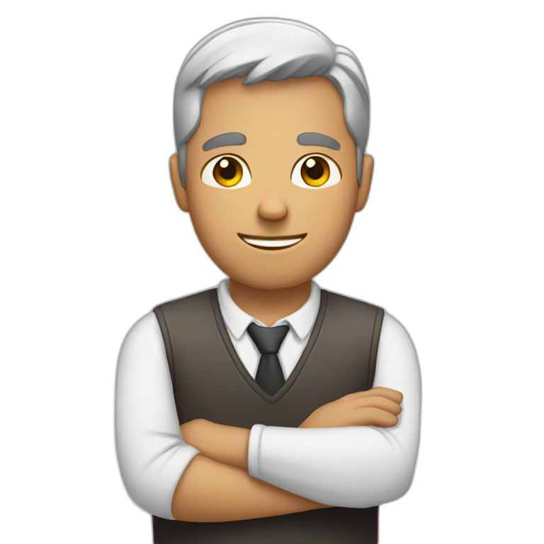man with hands crossed in front of him emoji