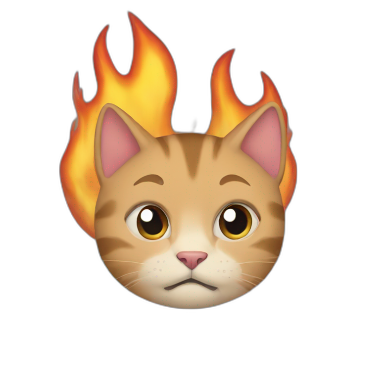 cat-fire-cry emoji