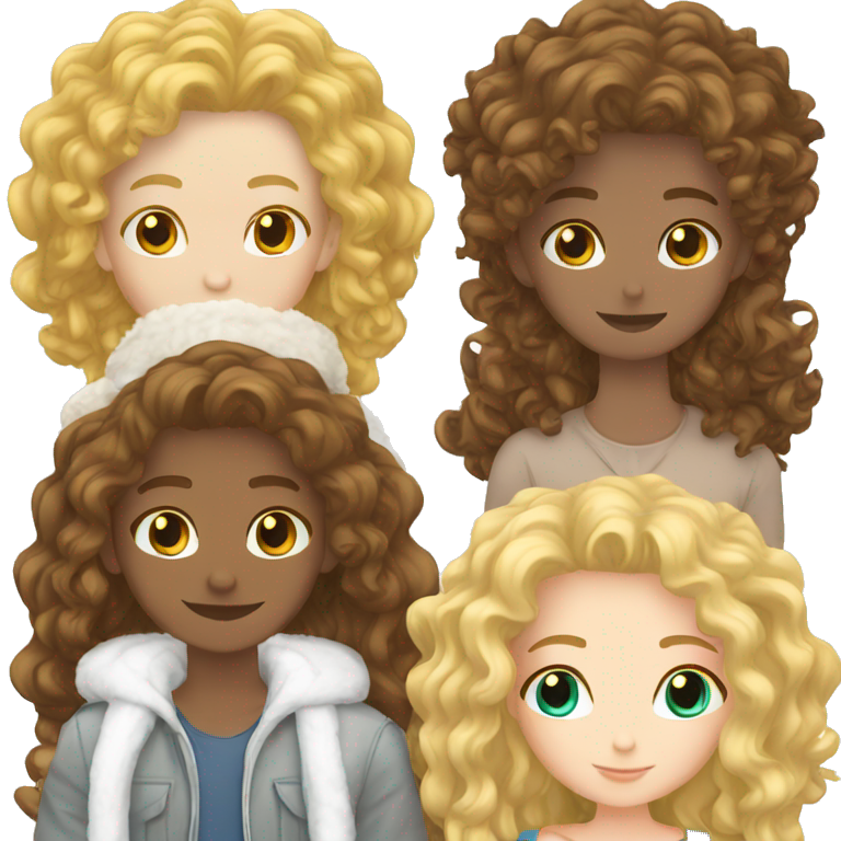 Couple, white guy curly brown hair with a white girl long blonde with emoji
