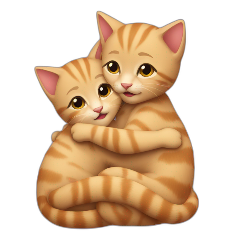 kittens hug emoji