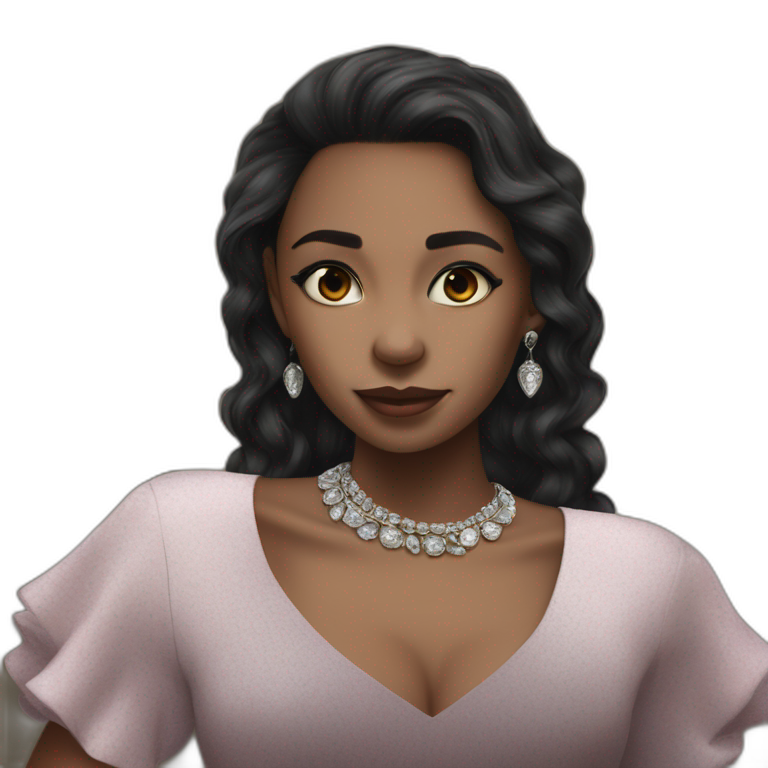elegant black-haired girl in dress emoji