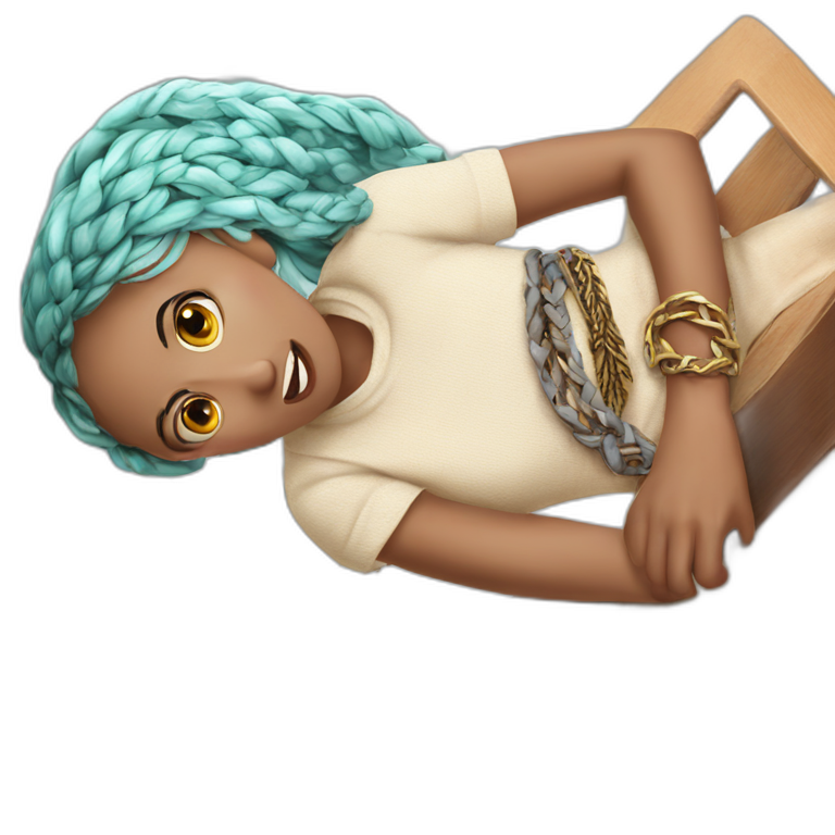 golden girl with braided hair emoji