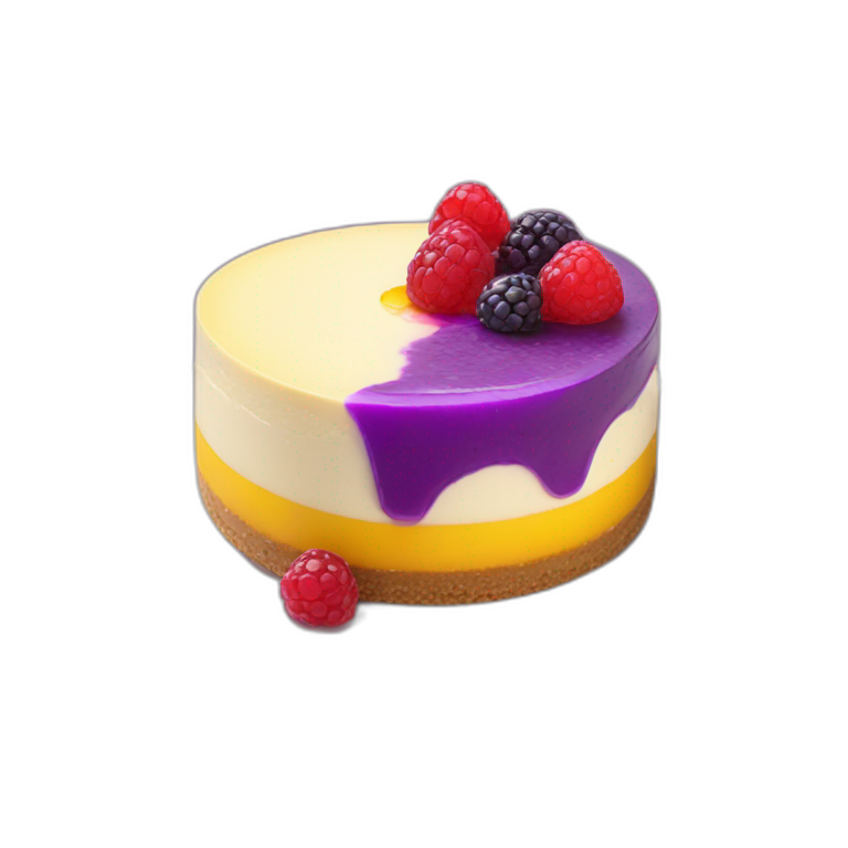 No bake cheesecake with 3 colored jams red purple and yellow  emoji