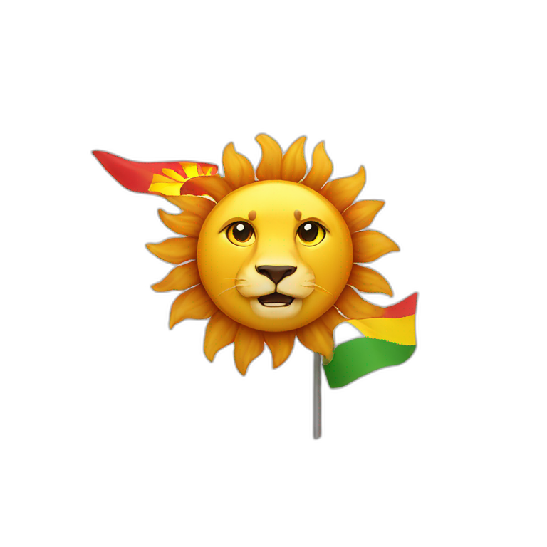 Lion and sun flag  emoji