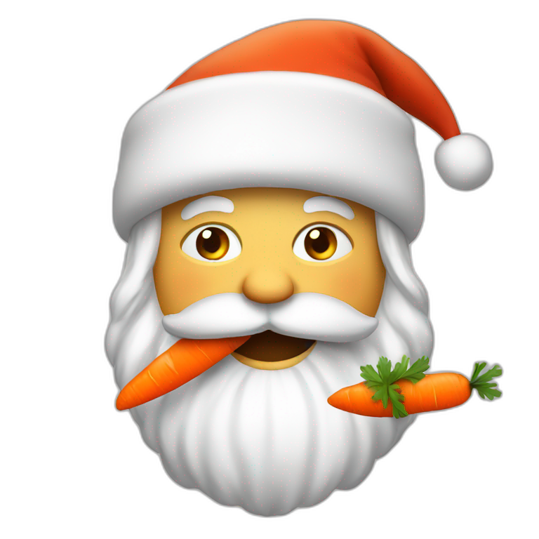 santa eating a carrot emoji