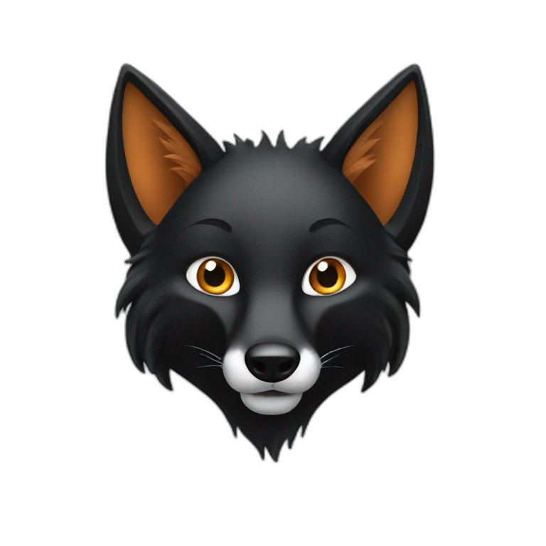an black fox with nine tails emoji
