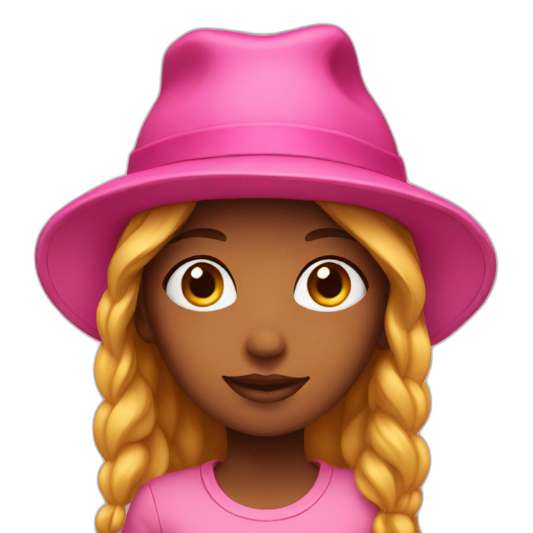 A girl with a pink hat emoji