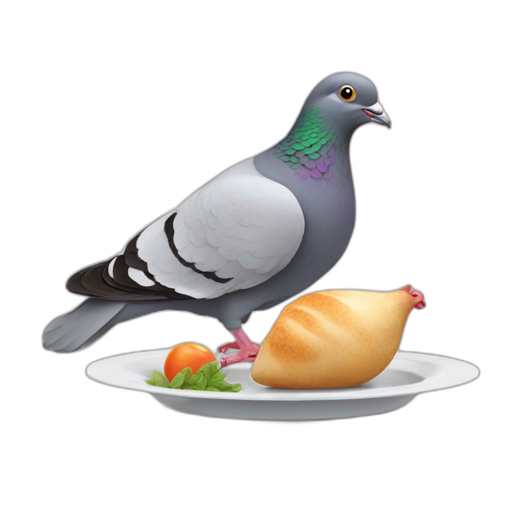 Pigeon en train de manger emoji
