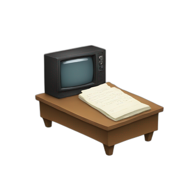 the writing the end in a tv emoji