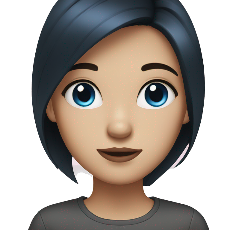 Girl with dark hair blue eyes emoji