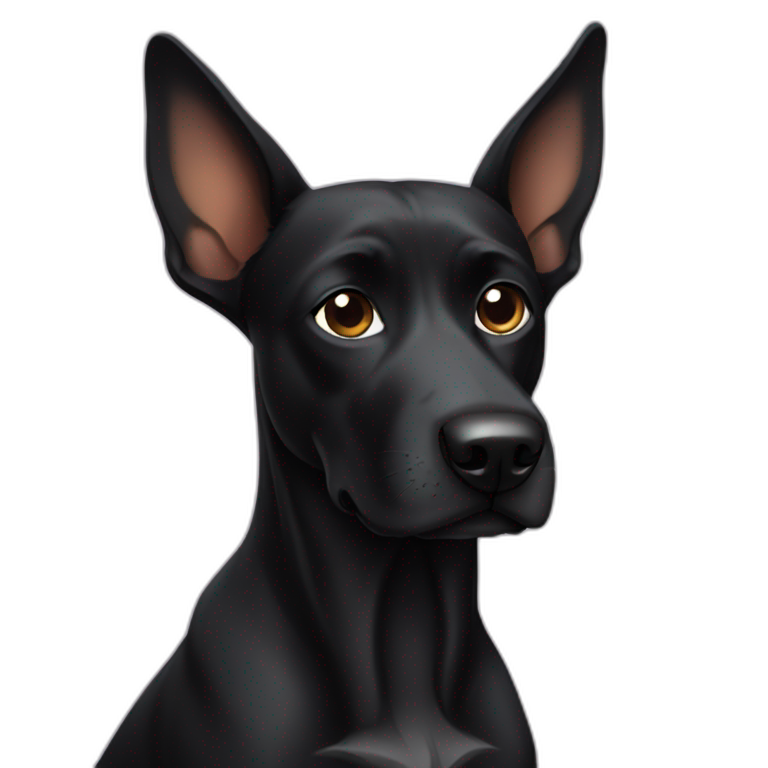 Black dog with long ears emoji