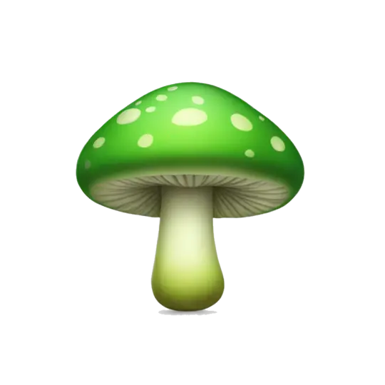 Blue/green/red smiley good mushroom