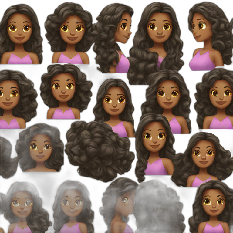 Black women with long hair princess emoji
