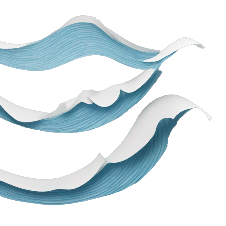 paper in the shape of a wave emoji