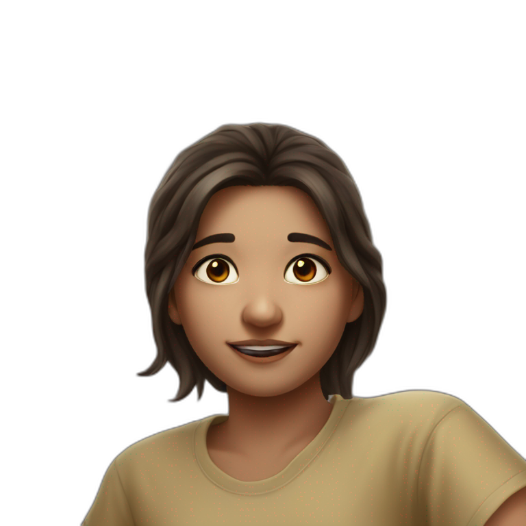 smiling brown-eyed girl emoji