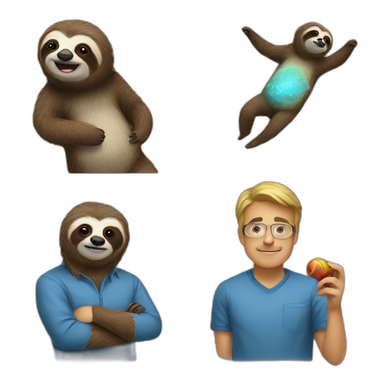 Physics and sloth emoji