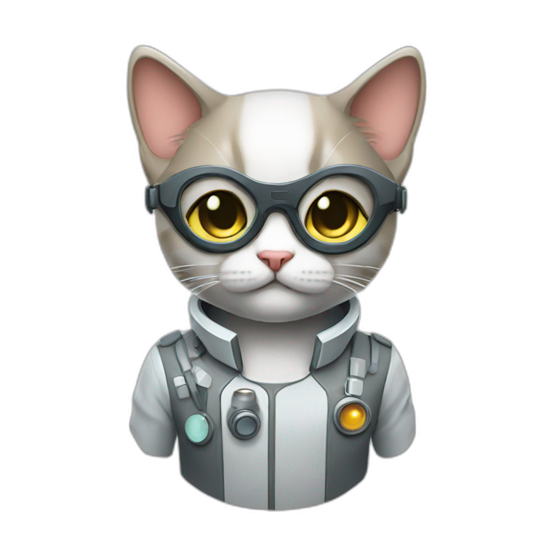 Futuristic scientist cat emoji
