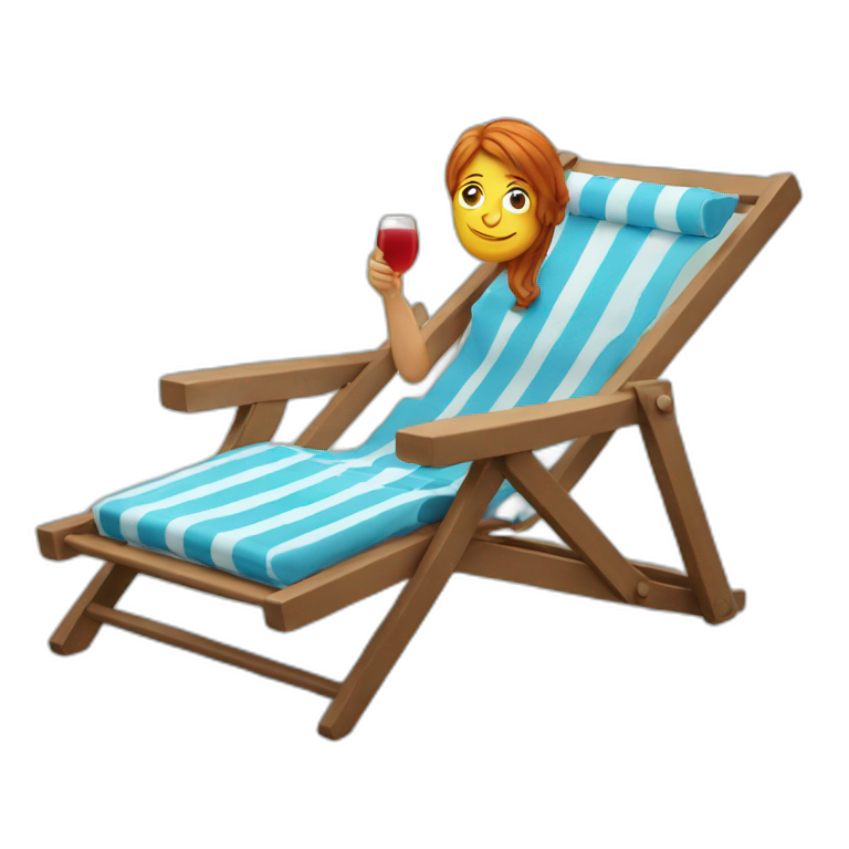 A readhead on a beach chair emoji