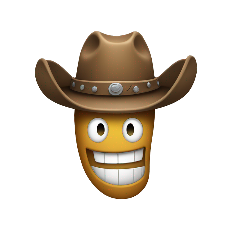 Neutral smiley face with cowboy hat emoji