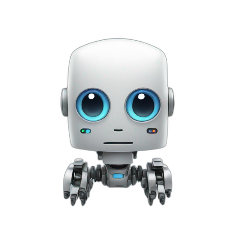 robot with a TEXT emoji