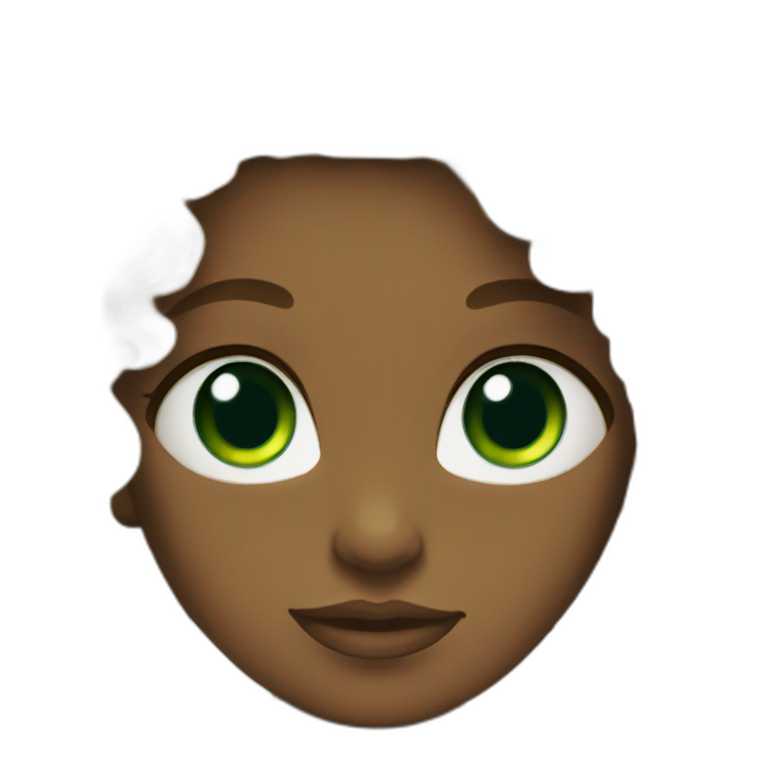 woman with green eyes curly hair emoji