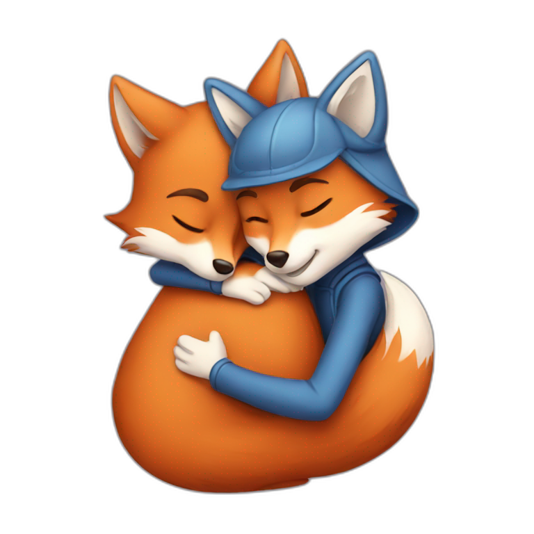 foxes hugs emoji