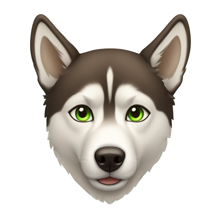 Brown husky with green eyes  emoji