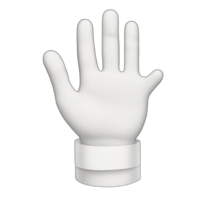 white handtape wrapped around hand emoji